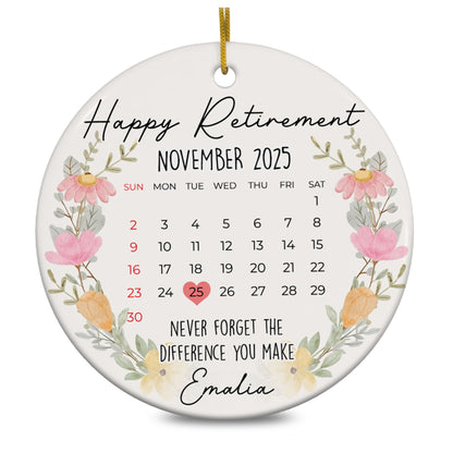 Personalized Retirement Ornament Calendar 2025