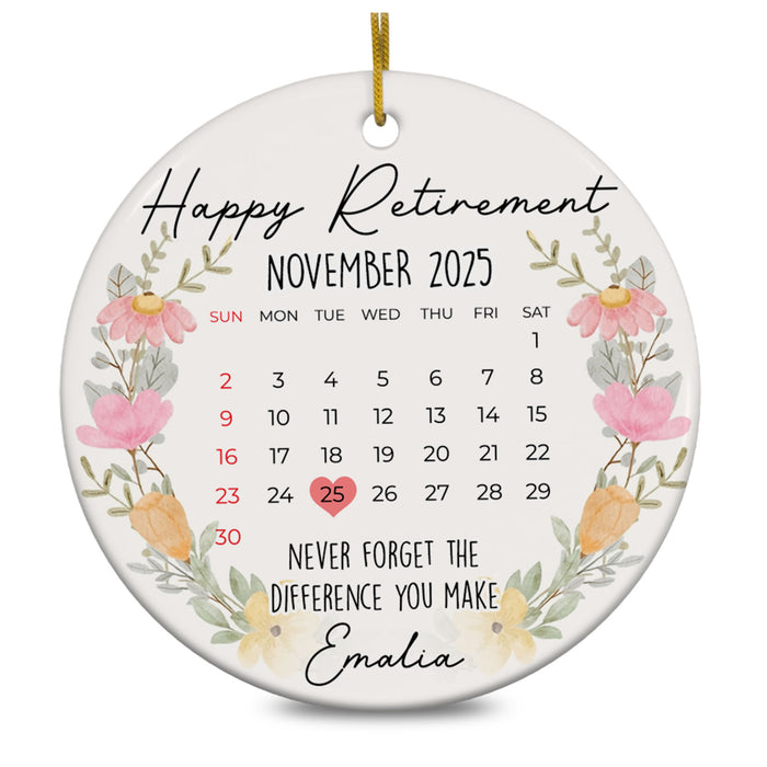 Personalized Retirement Ornament Calendar 2025