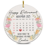 Personalized Retirement Ornament Calendar 2025