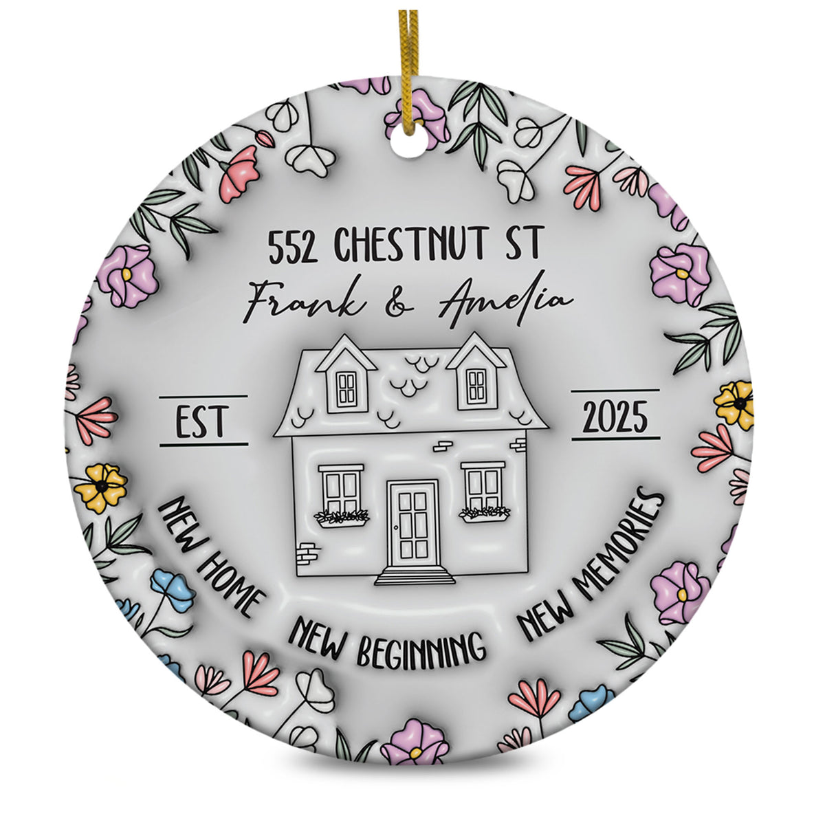 Personalized New Home Ornament 2025 Custom 3D Inflated Effect