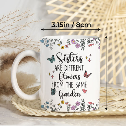 Personalized Custom Map Distance Effect Sister Coffee Mug, Sister Gifts For Birthday