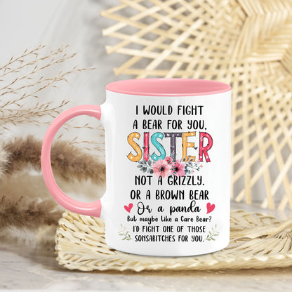 Personalized Customized Photo Mug For Sister Custom Image Coffee Mugs 11Oz