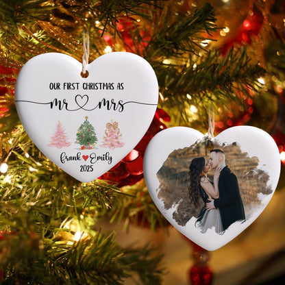 Personalized Our First Christmas As Mr and Mrs Ornament 2025 Wedding