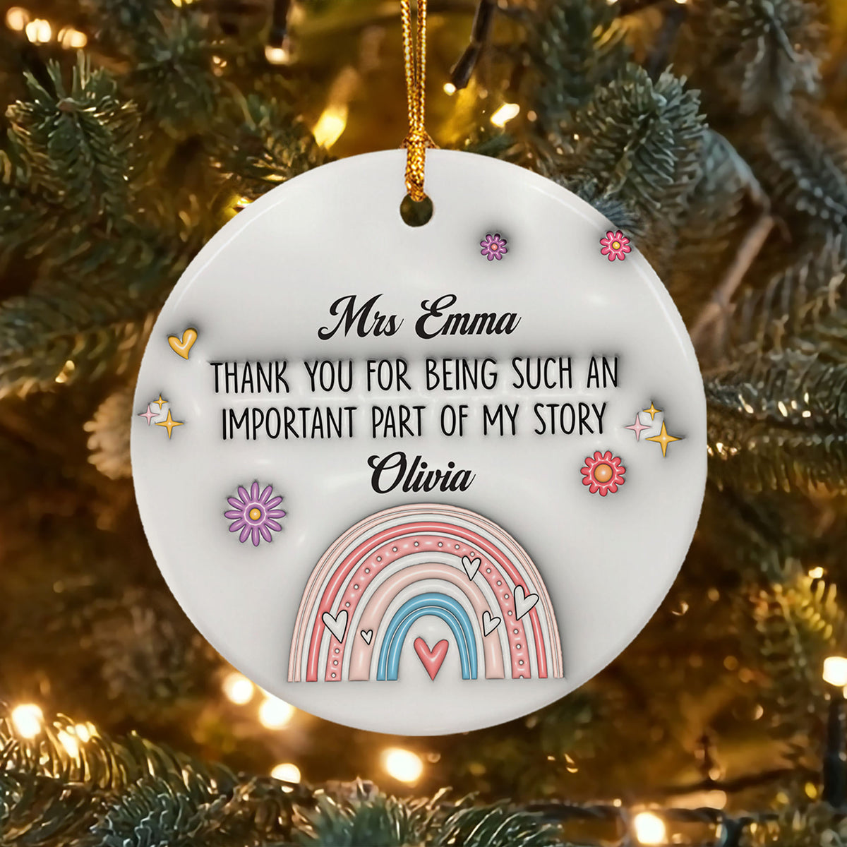 Personalized Teacher Appreciation Gifts Ornament 2025 3D Inflated Effect