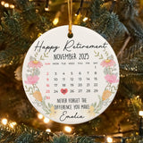 Personalized Retirement Ornament Calendar 2025