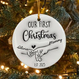Personalized 3D Effect Our First Christmas Ornament, Baby First Christmas Family