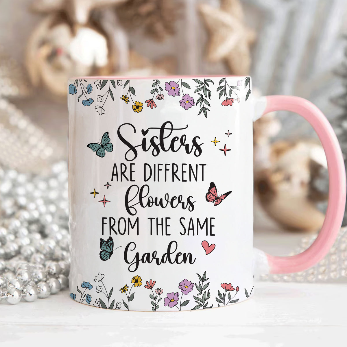 Personalized Custom Map Distance Effect Sister Coffee Mug, Sister Gifts For Birthday