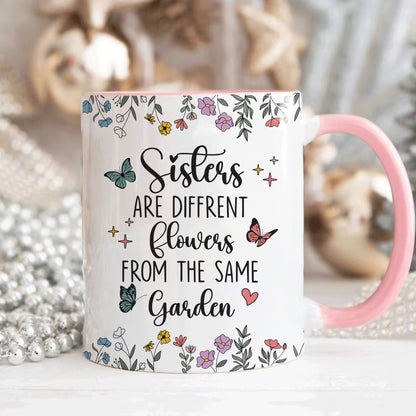 Personalized Custom Map Distance Effect Sister Coffee Mug, Sister Gifts For Birthday