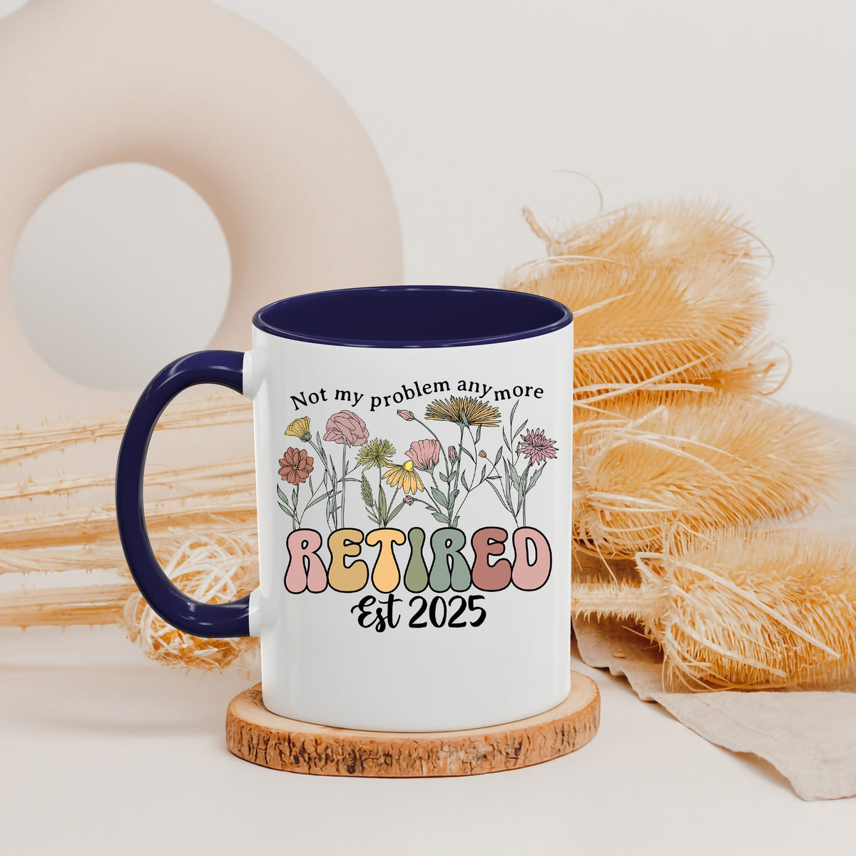 Personalized Customized Retirement Gift For Woman Init Letter Custom Coffee Mug 11Oz Retirement