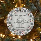 Personalized Christening Custom 3D Inflated Effect Ornament Custom Name