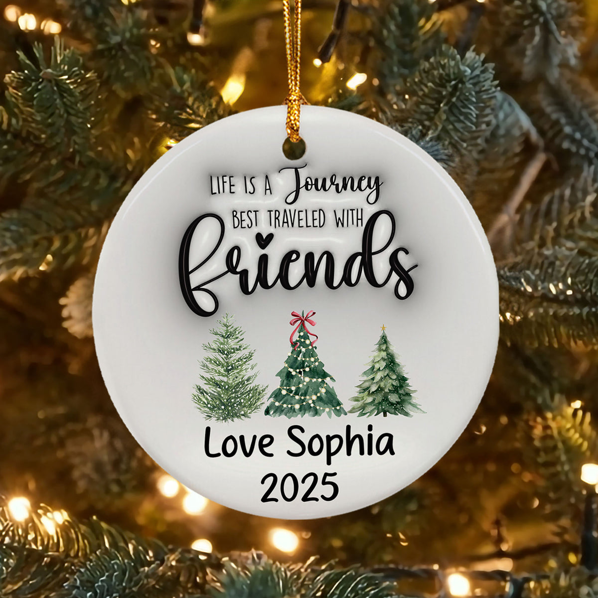 Personalized Friendship Christmas Ornament Custom 3D Inflated Effect Ornaments