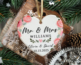 Personalized Wedding Ornament 2025, Mr and Mrs Christmas