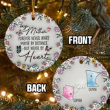 Personalized Map Distance Effect Mom Ornament 3D Inflated Effect