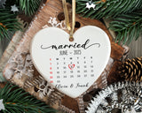 Personalized Engagement Custom Calendar Ornament 2025