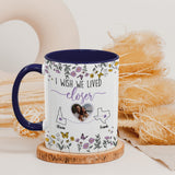 Personalized Map Distance State Floral Coffee Mug, Custom Long Distance