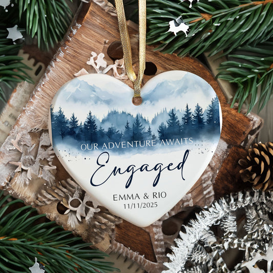 Personalized Ornament Engagement Gifts for Couples