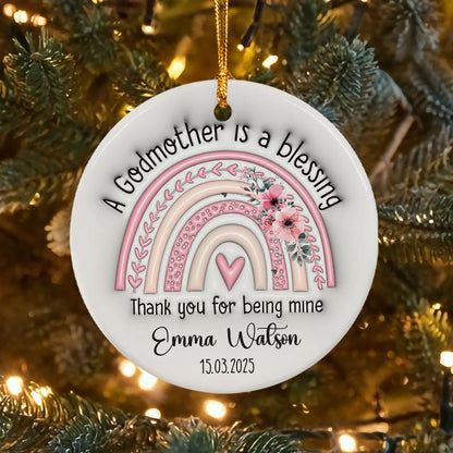 Personalized Ornaments Gifts For Godmother 2025 3D Inflated Effect