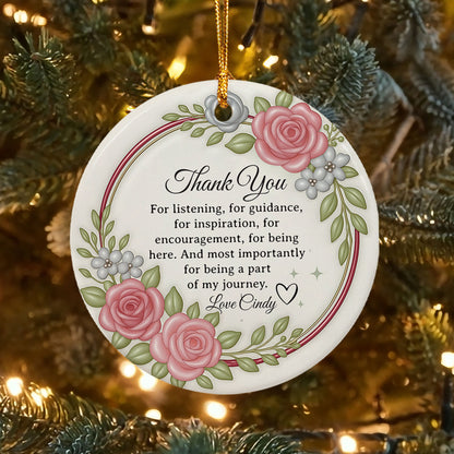 Personalized Thank You Christmas Ornament 3D Inflated Effect Appreciation Gift