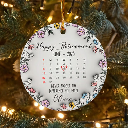 Personalized Retirement Ornament 2025 3D Inflated Effect Gift For Woman
