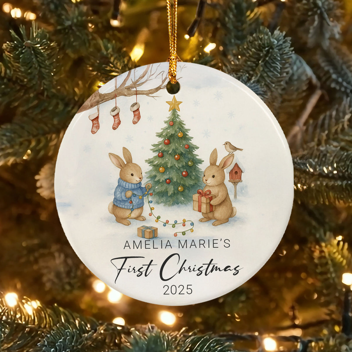 Personalized Baby's First Christmas Ornament 2025