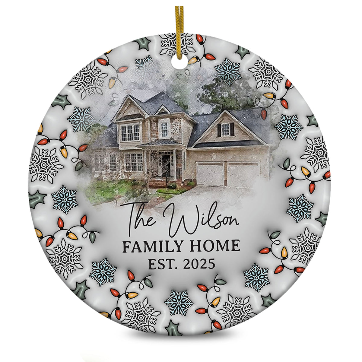Personalized Custom Family Photo Ornament 2025 3D Inflated Effect