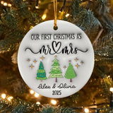 Personalized First Christmas Married Ornament 2025 3D Inflated Effect