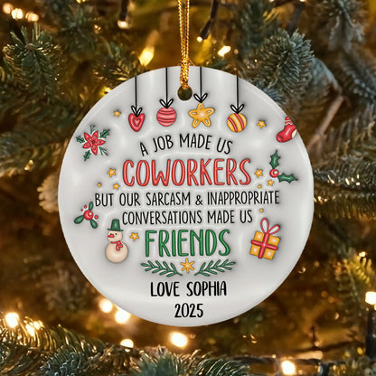 Personalized Ornament 3D Inflated Effect Coworker Custom Coworkers