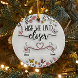 Personalized Map Distance State Floral Custom 3D Inflated Effect Ornament
