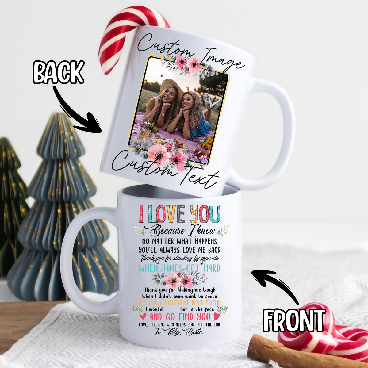 Personalized Customized Photo Mug For Bestie Custom Image Photo Coffee Mugs 11Oz