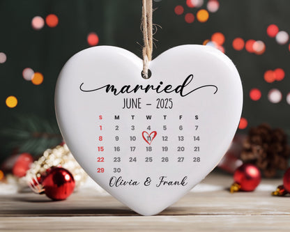 Personalized Engagement Custom Calendar Ornament 2025