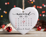Personalized Engagement Custom Calendar Ornament 2025