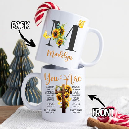 Personalized Christian Gifts for Women Init Letter Coffee Mug Religious Mug Custom Name