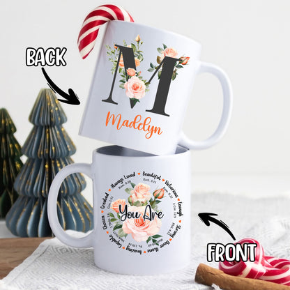 Personalized Christian Mug Gifts for Women Init Letter Mug 11Oz Religious Mug