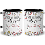 Personalized Map Distance State Floral Custom Coffee Mug