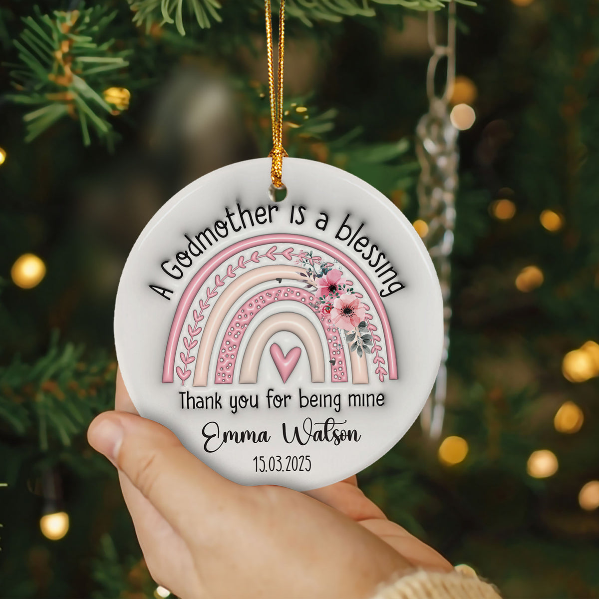 Personalized Ornaments Gifts For Godmother 2025 3D Inflated Effect
