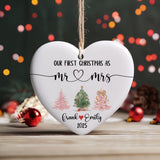 Personalized Our First Christmas As Mr and Mrs Ornament 2025