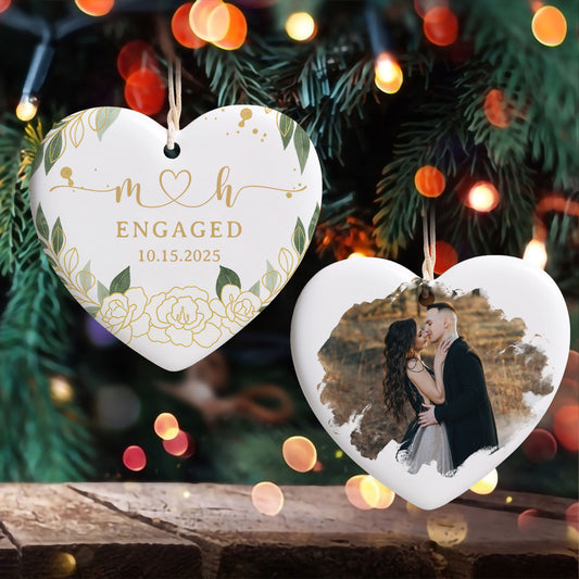 Personalized Ornament Engagement Gifts for Couples