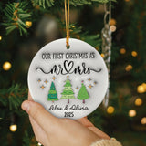 Personalized First Christmas Married Ornament 2025 3D Inflated Effect
