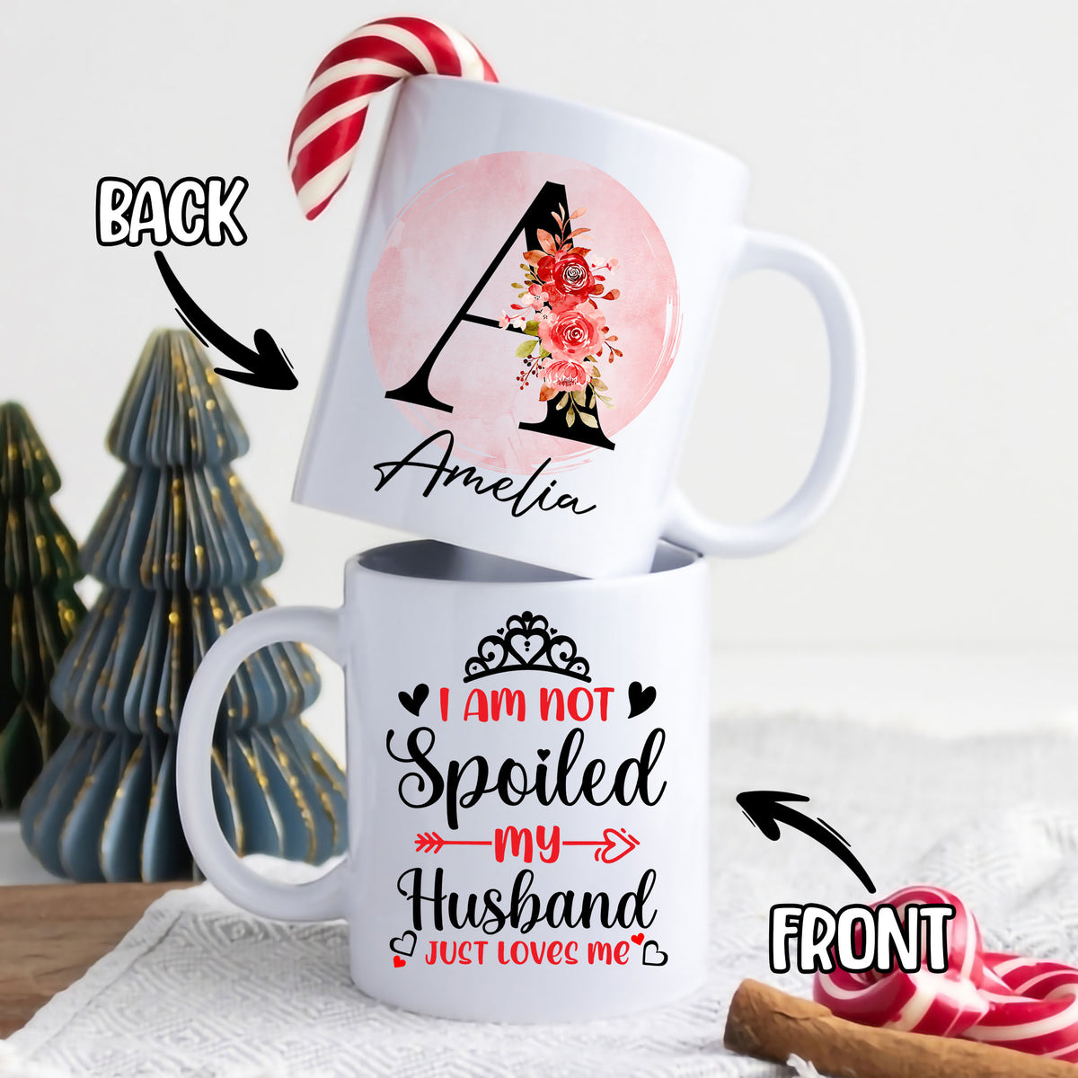 Personalized Customized Gift For Wife Init Letter Custom Coffee Mug 11Oz Mothers Day
