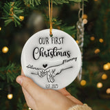 Personalized 3D Effect Our First Christmas Ornament, Baby First Christmas Family