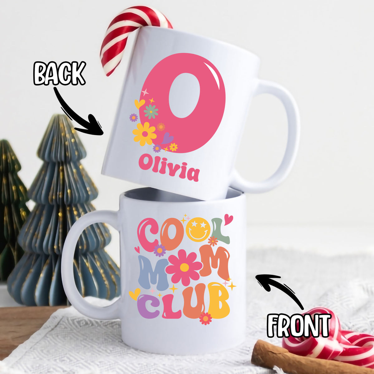 Personalized Mothers Day Gifts Coffee Mugs For Women, Init Letter Custom Mug 11Oz 15Oz