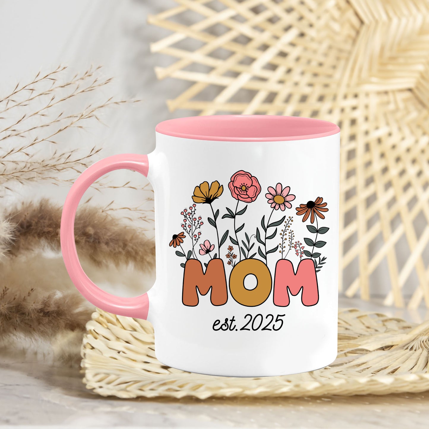 Personalized Birthday Mom Grandma Floral Coffee Mug 11Oz 15Oz