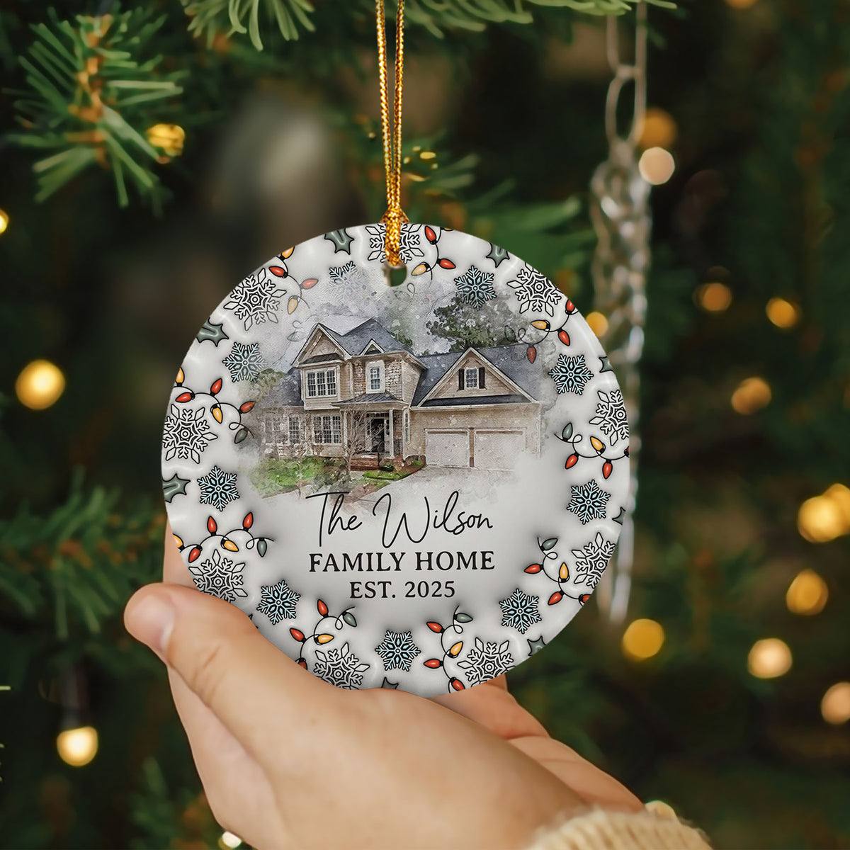 Personalized Custom Family Photo Ornament 2025 3D Inflated Effect