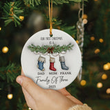 Personalized Family Of Three Christmas Ornament 3D Inflated Effect