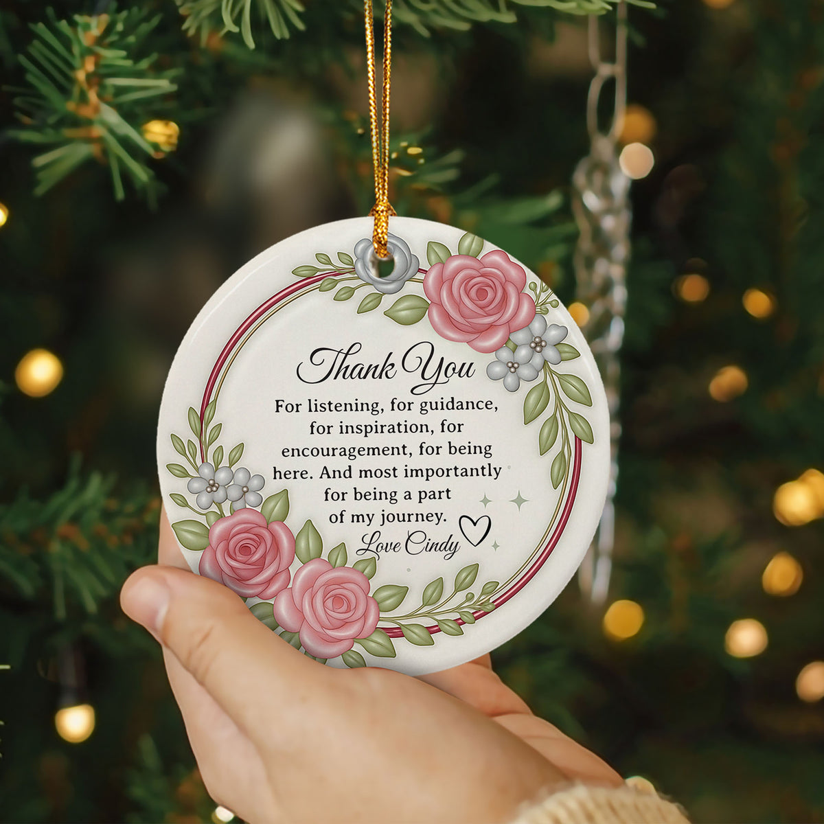 Personalized Thank You Christmas Ornament 3D Inflated Effect Appreciation Gift