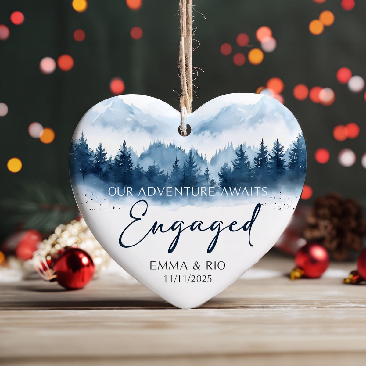 Personalized Ornament Engagement Gifts for Couples