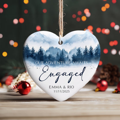 Personalized Ornament Engagement Gifts for Couples