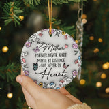 Personalized Map Distance Effect Mom Ornament 3D Inflated Effect