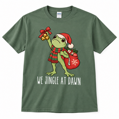We Jingle At Dawn Frog Funny Christmas T Shirt