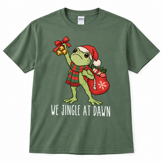 We Jingle At Dawn Frog Funny Christmas T Shirt